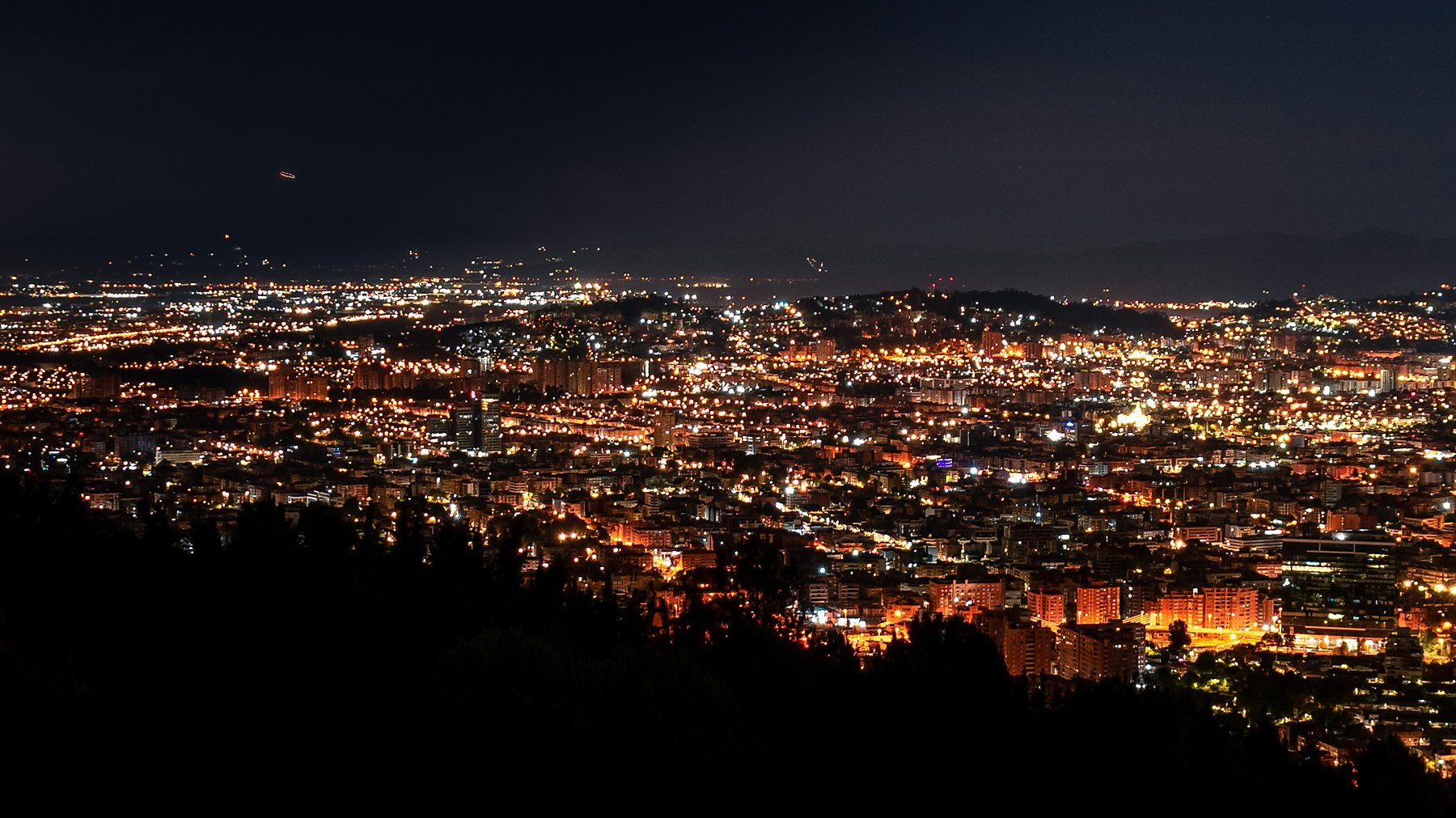 Bogotá at night from the eastern hills